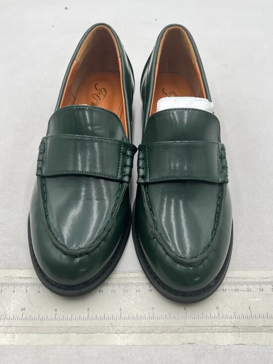 FOWT Dark Green Men Stylish Round Toe Slip On Comfortable Comfy Low Heel Loafers